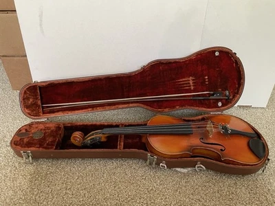 复古 Vuillaume A Paris 小提琴 带西德 Bow Vac- A- Bond GEIB 盒子 — 第 1/4 张图片