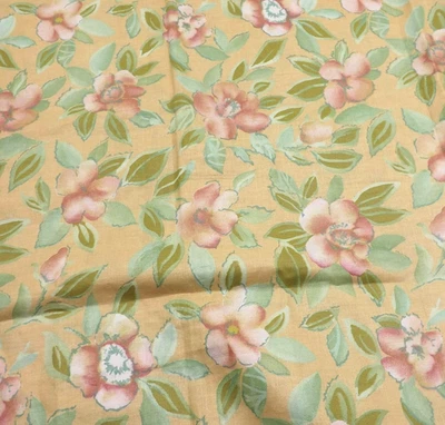 5th Ave Designs Covington Floral Upholstery Fabric 1 Yd Pink Flowers Green Tan - Image 1 of 4