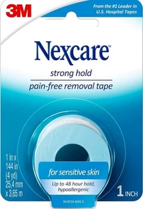 (Paquete de 3) Cinta de sujeción fuerte Nexcare eliminación sin dolor 1"x4yds/ea. Dura hasta 48 horas - Imagen 1 de 6