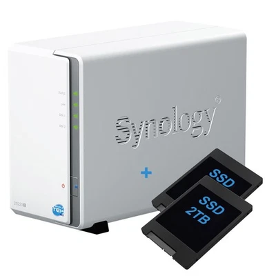 Synology DS223j Nas 2-bay Double SSD 4tb (2x2tb) SATA Ethernet Lan IP _ - Image 1 of 4