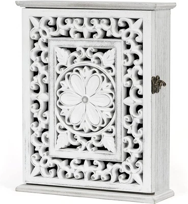 Porta llaves de madera para pared, caja de llaves armario de llaves, ganchos para llaves montados en la pared llave H... Foto 1 de 4