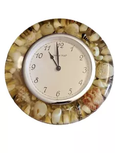 Sterling & Noble Shell Vomit Quartz Wall Clock Lucite Clear Tested & Working - Picture 1 of 5