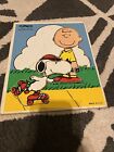 Vintage Playskool Wooden Puzzle Charlie Brown 230-20 Rollerskate Champ 7 Pieces