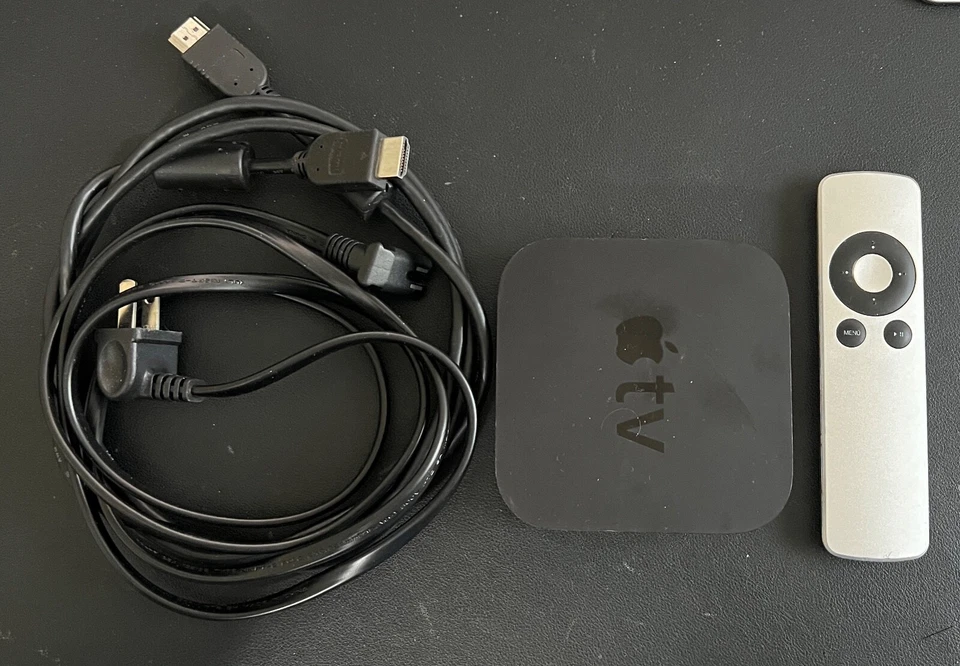 Apple TV Model A1378 2nd generation Black And Remote-Tested - Image 1 of 1