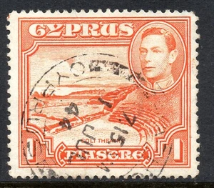 Cyprus. G.VI. One Pi. Orange. 1944. Soli Theatre S.G. No. 154a. Fine used - Picture 1 of 2