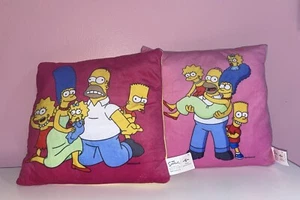 The Simpsons Plush pink Throw pillows 11” Square Bart Lisa Homer Family - Imagen 1 de 3