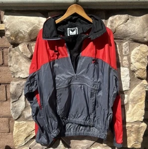 Vintage Obermeyer Ski Jacket Men’s Skipper Red Gray Hooded 1/2 Zip Size XL - Picture 1 of 10