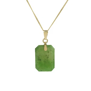 PLAQUÉ COLLIER | Gelbgold 585 / 14 Karat | Australische Jade 5,0 Carat | - Bild 1 von 6