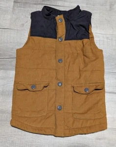 Tommy Bahama Khaki Brown Navy Blue Corduroy Snap Vest Kids Size S 5/6 - Picture 1 of 9