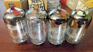 4 Medical Grade MOTOROLA 12AT7 / ECC81 Tubes Red Or White Tips Gray Plates - Picture 1 of 10