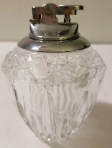 Vintage Lead Crystal & Silver Chrome Butane Lighter