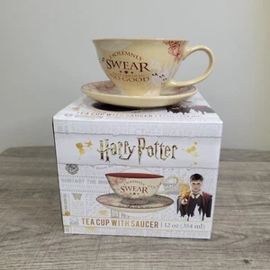 Wizarding World Harry Potter tazza da tè 12 oz con piattino nuova con scatola - Foto 1 di 9