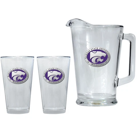Kansas State University Pitcher and 2 Pint Glass Set Beer Set Cover