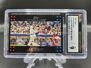 2007 Topps 40 Derek Jeter Bush/Mantle SP CSG 9 Great Card!