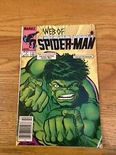 1985 Marvel Comic Web of Spider-Man #7 Iconic Incredible Hulk Cover NEWSSTAND B2