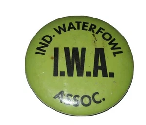 Indiana Waterfowl I.W.A. Assoc. pin button pinback vtg G - Picture 1 of 3
