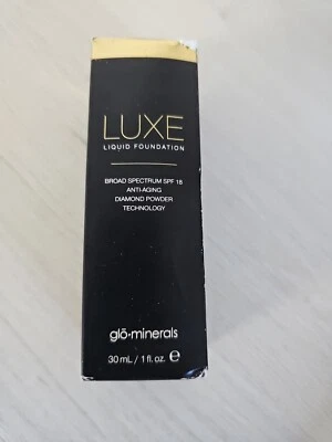 Glo Minerals LUXE Liquid Foundation PORCELAIN 30ml/1FL OZ New In Box - Image 1 of 4