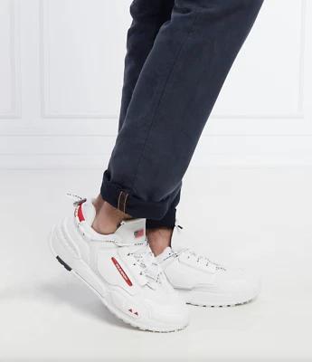 Polo Ralph Lauren Men White/Red PS200 Sneakers Size 7.5 NWOB - Image 1 of 4