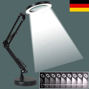 Lupe mit Licht und Ständer 10X- 2-in-1 stufenlos dimmbare LED-Schreibtischlampe - Bild 1 von 12