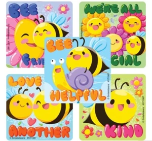 20 Bee kind friendly happy Stickers Party Favors Teacher Supply rewards - Picture 1 of 1