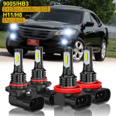 Luz de circulación diurna + bombilla antiniebla 6000 k blanca para Honda Odyssey DRL 2008-2018 Foto 1 de 4