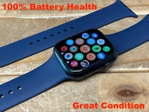 Apple Watch Series 7 - 45mm (GPS + komórka) Aluminiowa obudowa z paskiem sportowym - Świetna - Zdjęcie 1 z 8