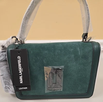NWDT: Karl Lagerfeld Simone Leather Crossbody - Veridian (Hunter Green) - $228 - Image 1 of 4