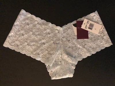 Donna L'Oren Stretch Lace Cheeky Boyshort Hipster Panty Pale Blue Large New NWT - Image 1 of 2