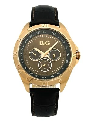 D&G Dolce & Gabbana Men's DW0835 Chamonix Rose Gold Brown Dial Brown Strap Watch — 第 1/4 张图片