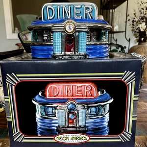 Lámpara de escultura Jerry Berta edición limitada Blues Diner iluminada con neón nueva en caja difícil de encontrar - Imagen 1 de 24