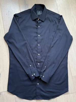 Camisa de vestir negra de manga larga Tailor Cooperative para hombre talla L mezcla de bambú Foto 1 de 4