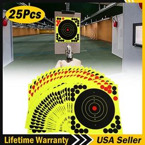 25 Pack 8" Shooting Targets Splatter Gun Rifle Paper Target Practice Exercise - Picture 1 of 13