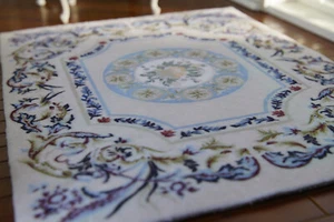 Miniature Splendid Classic French Theme Swirls Floral Dollhouse 1/12 Scale Rug - Picture 1 of 3