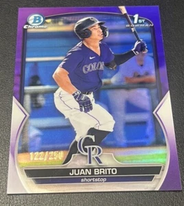 JUAN BRITO 2023 1ST FIRST BOWMAN CHROME PURPLE LAVA REFRACTOR RC #d  /250 🔥📈🔥 - Picture 1 of 2
