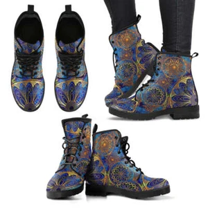 Floral Ornament Damen Vegan-Friendly Leder Stiefel - Bild 1 von 2