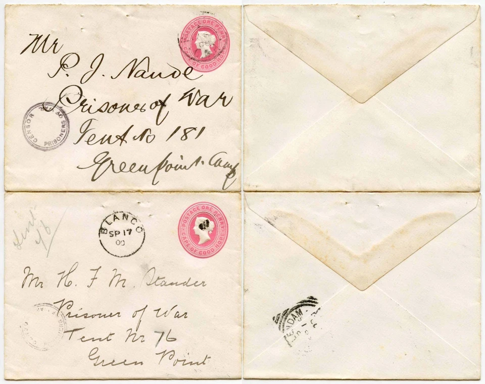 CAPA DE GUERRA BOER de BUENA ESPERANZA QV PAPELERÍA ENVS BLANCO a PoW PUNTO VERDE + CENSOR Foto 1 de 1