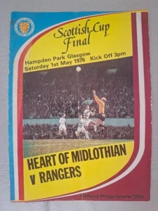 1976 Scottish Cup Final programme - Heart of Midlothian (Hearts) v Rangers - Picture 1 of 2
