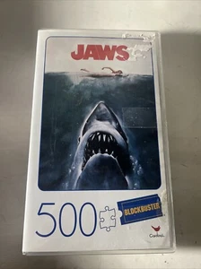 Jaws Movie 500-Piece Shark Puzzle in Plastic Retro Blockbuster - Picture 1 of 4
