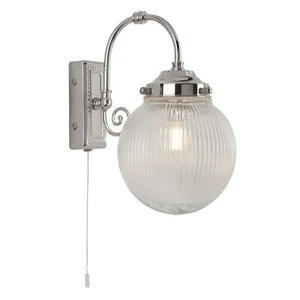 Applique Classica Belvue Acciaio Cromo Vetro 1 Luce E14 - Imagen 1 de 2