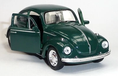 VW Käfer (1960) Modellauto ca. 1:34 Metall Spritzguss 12cm grün Neuware v. WELLY