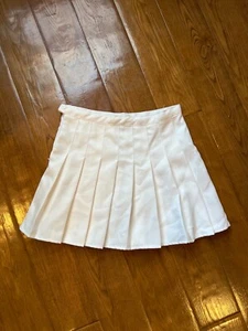 Cheerleader white skirt with pleats, 14” across waist with button, 15” long - Picture 1 of 5