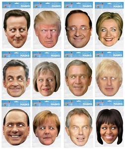 Pappe Gesichtsmasken Politiker Präsident Premierminister Kostüm Halloween - Bild 1 von 7