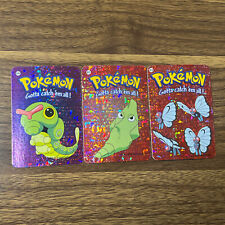 Caterpie Metapod Butterfree #10 #11 #12 2000 Pokemon Vending Prism Sticker Cards