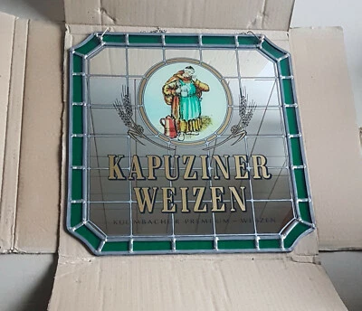 Werbung, Dekoration, Brauerei, Kapuziner, Nostalgie, Spiegel, Bleiverglasung - Bild 1 von 4