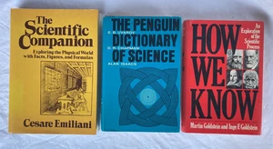 3 Vintage HCDJs Penguin Dictionary of Science Scientific Companion How We Know - Imagen 1 de 19