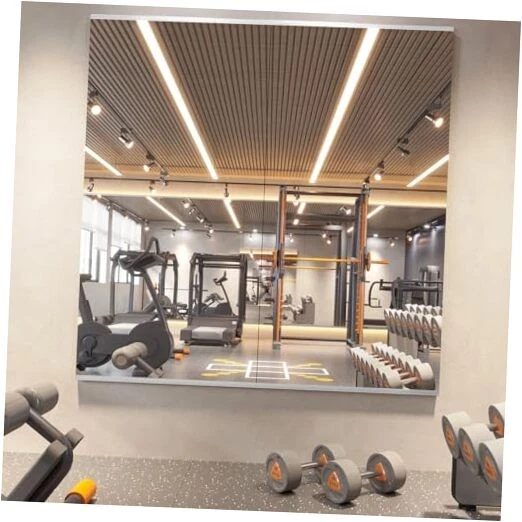 Home 48X24 Inch(2Pack) Wall Mounted Large Frameless 48"x24"-2Pcs Gym Mirror