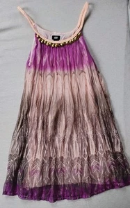H&M zartes Kleid Festkleid Sommerkleid doppellagig Magenta apricot Chiffon - Bild 1 von 6