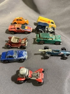 Large Lot of 9 Vintage Original Diecast Toy Car Hot Wheels Redline - Picture 1 of 20