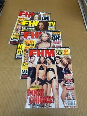 Lot 4 FHM Magazines 2001 - Sharonn Case Nikki Cox Kelly Monaco Eden's Crush - Image 1 of 4