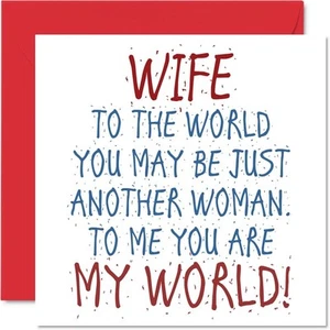 Lovely Birthday Cards for Wife - Wife You Are My World - Happy Birthday Card - Picture 1 of 7